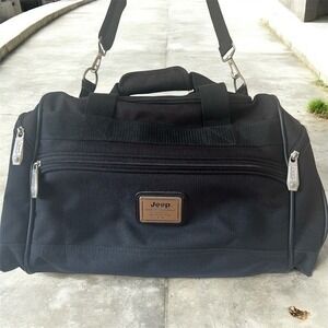 Jeep Authentic Equipment Black Duffle Bag Travel Carry On Weekend Bag